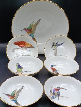 Set cuencos porcelana francesa Pájaros