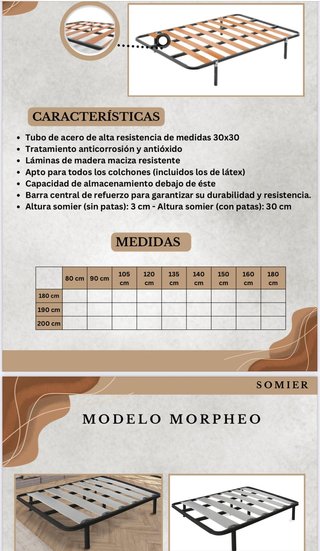 Base Cama Metálica con Láminas garantia transporte