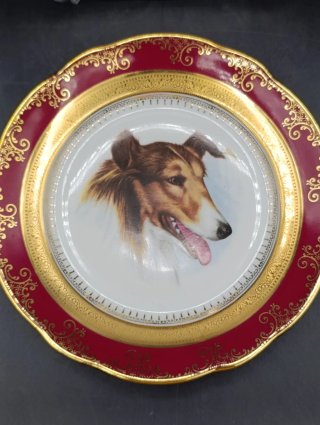 Set platos Limoges patrón de Perros