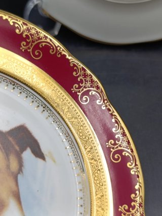 Set platos Limoges patrón de Perros