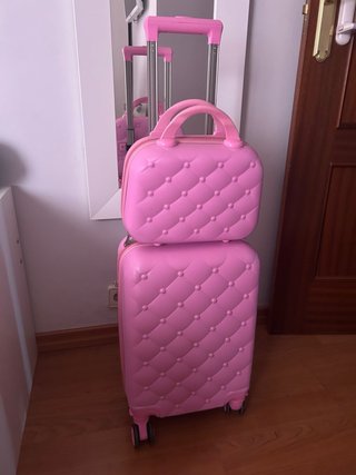 Maleta de viaje para niña rosa