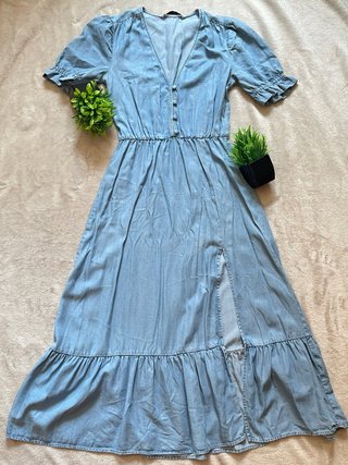 Vestido largo Zara azul