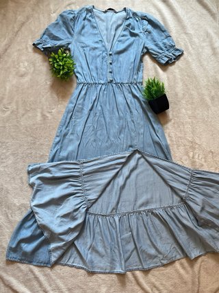 Vestido largo Zara azul