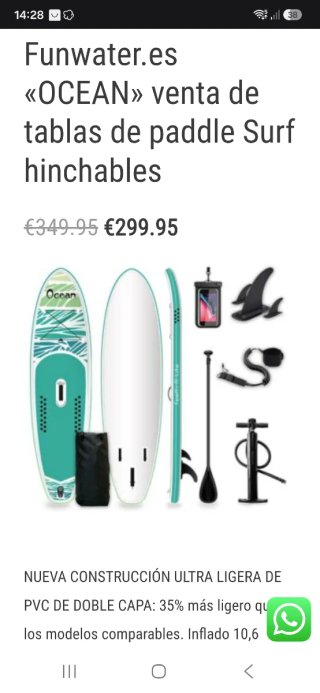 Tabla Paddle Surf Hinchable Ocean