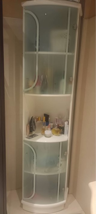 Mueble de baño esquinero blanco