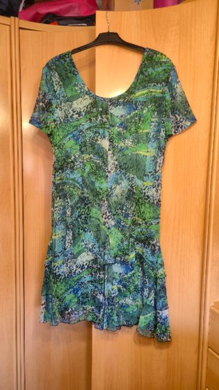 Vestido estampado verde y azul fluido