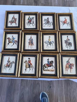 Colección 12 Cuadros Militares Antiguos