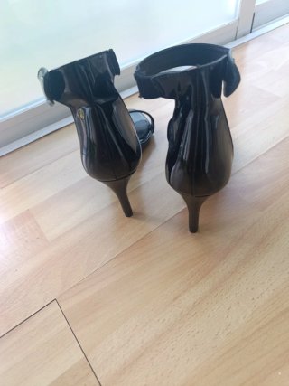 Zapatos tacón negros hebilla tobillo