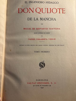 Don Quijote de la mancha- Salvat 1930- 2 tomos