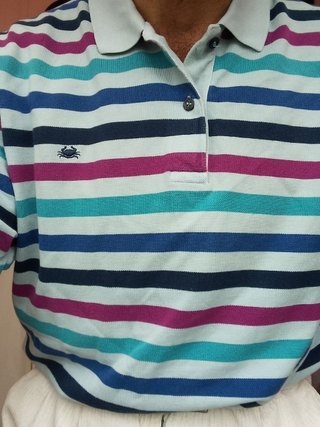 Polo a righe Il Granchio cotone vintage 90 italy