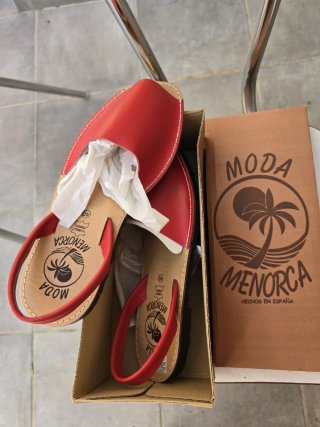 Sandalias Moda Menorca Rojas Talla 40