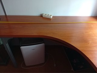 Escritorio esquinero madera y metal