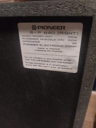 Diffusori Pioneer Neri SP 640 Misure 37x 18 x 24