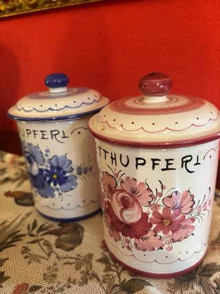 Coppia barattoli ceramica artigianale