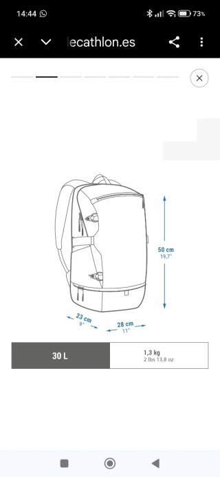 Mochila Quechua NH500 Arpenaz Gris