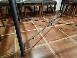 Mesa Comedor Hierro y Cristal 160x110