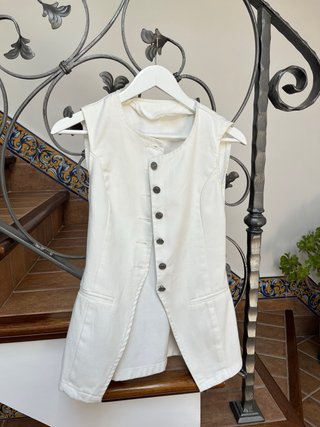 Chaleco vaquero blanco