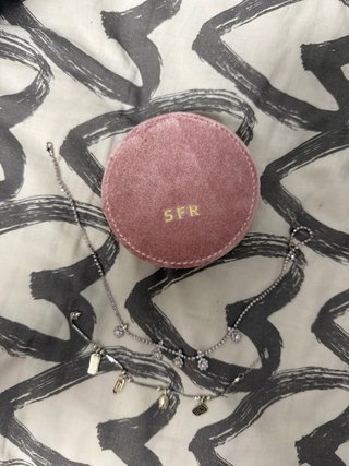 Lote joyas con joyero viaje rosa