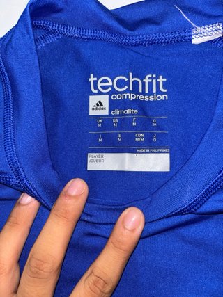 Camiseta Adidas Techfit Compression Climalite Azul