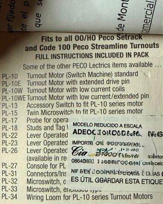 Motor Desvío Peco PL-11 HO/OO