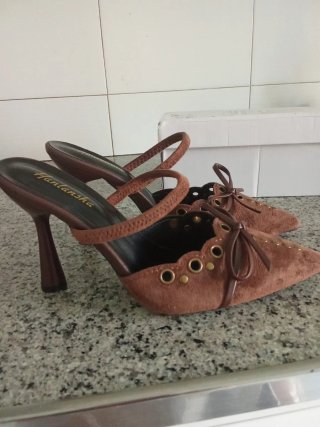 Zapatos Hanlasha Marrones Tacon Mujer