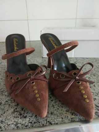 Zapatos Hanlasha Marrones Tacon Mujer