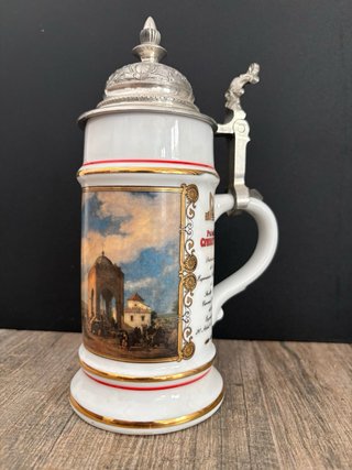 Jarra Cruzcampo con tapa de metal