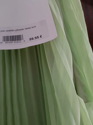 Vestido fiesta Muñeca de trapo verde y dorado
