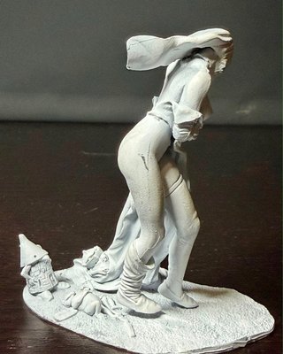 Figura Fantasía Medieval 90mm Metal Blanco