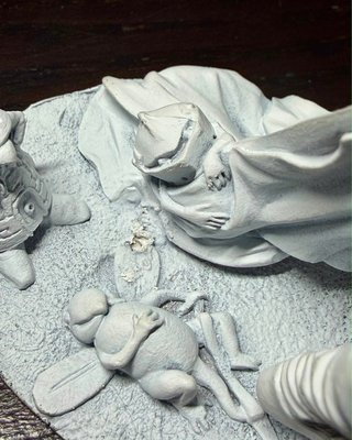 Figura Fantasía Medieval 90mm Metal Blanco