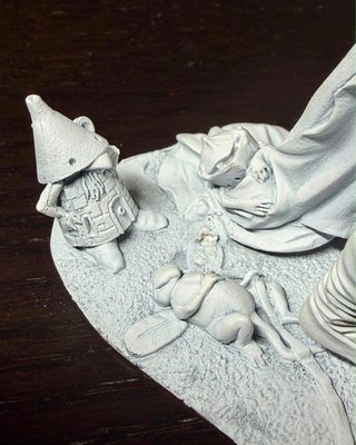 Figura Fantasía Medieval 90mm Metal Blanco