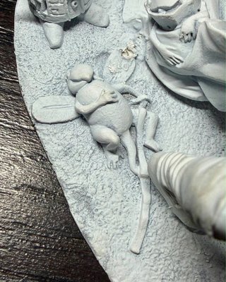 Figura Fantasía Medieval 90mm Metal Blanco