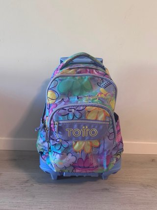 Mochila Totto con ruedas y estampado floral