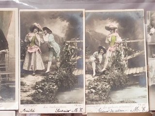 Lote Postales Antiguas Francesas Románticas