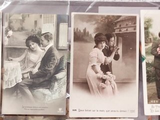 Lote Postales Antiguas Francesas Románticas