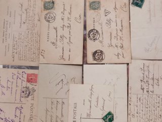 Lote Postales Antiguas Francesas Románticas