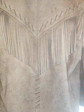 Chaqueta PIEL Flecos Vintage Indian Vintage