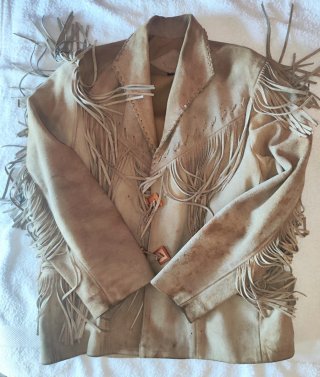 Chaqueta PIEL Flecos Vintage Indian Vintage