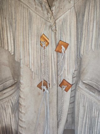 Chaqueta PIEL Flecos Vintage Indian Vintage