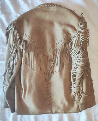 Chaqueta PIEL Flecos Vintage Indian Vintage