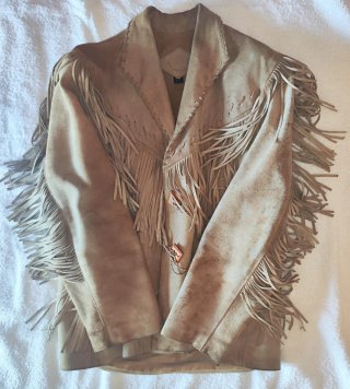 Chaqueta PIEL Flecos Vintage Indian Vintage