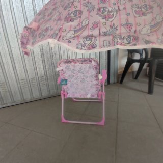 Sedia mare bimbi con ombrellino unicorno