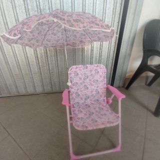 Sedia mare bimbi con ombrellino unicorno