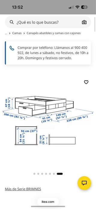 Estructura Cama Ikea 140 + Colchón Flex 135