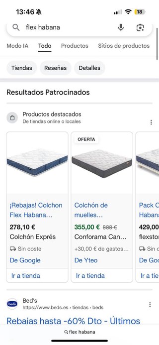 Estructura Cama Ikea 140 + Colchón Flex 135