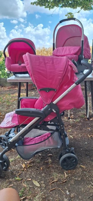 Trio Plebani D1 Passeggino Ovetto Navicella fucsia
