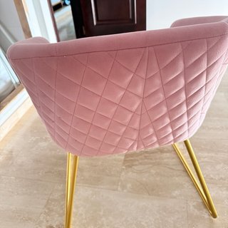 Butaca terciopelo rosa patas doradas