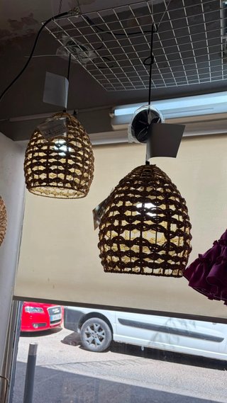 Lámparas de mimbre tejidas (2 unidades)