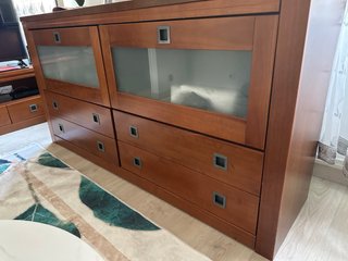 Mueble madera rústica 2 cajones y 2 puertas