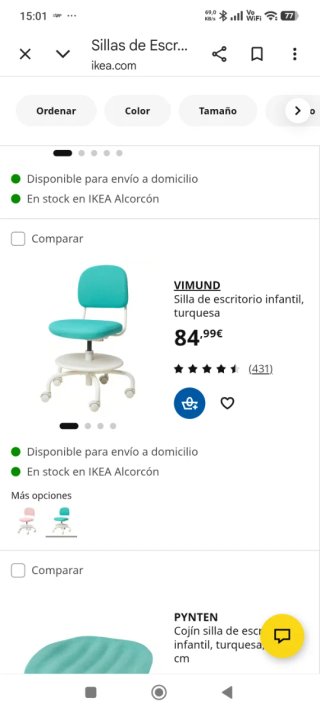 Escritorio y Silla regulable Ikea para niños